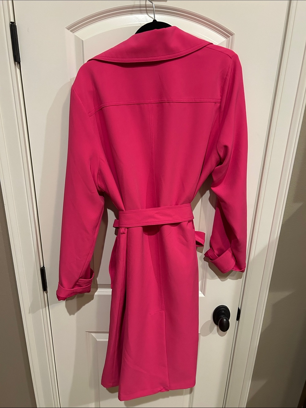 Liz Claiborne Fuchsia Tie-Waist Trench Coat - Picture 2 of 2